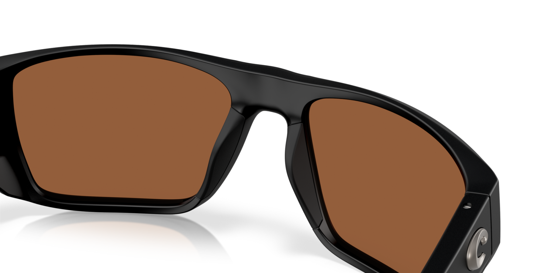 Costa Del Mar Polarised Sunglasses 06S9118 Finlet Matte Black w/ Copper Silver Mirror 580G