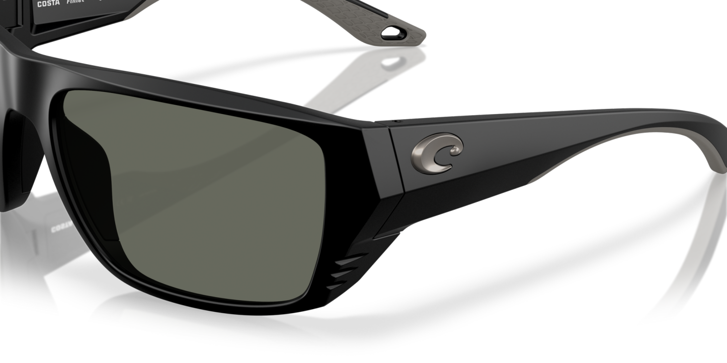 Costa Del Mar Polarised Sunglasses 06S9118 Finlet Matte Black w/ Gray 580G