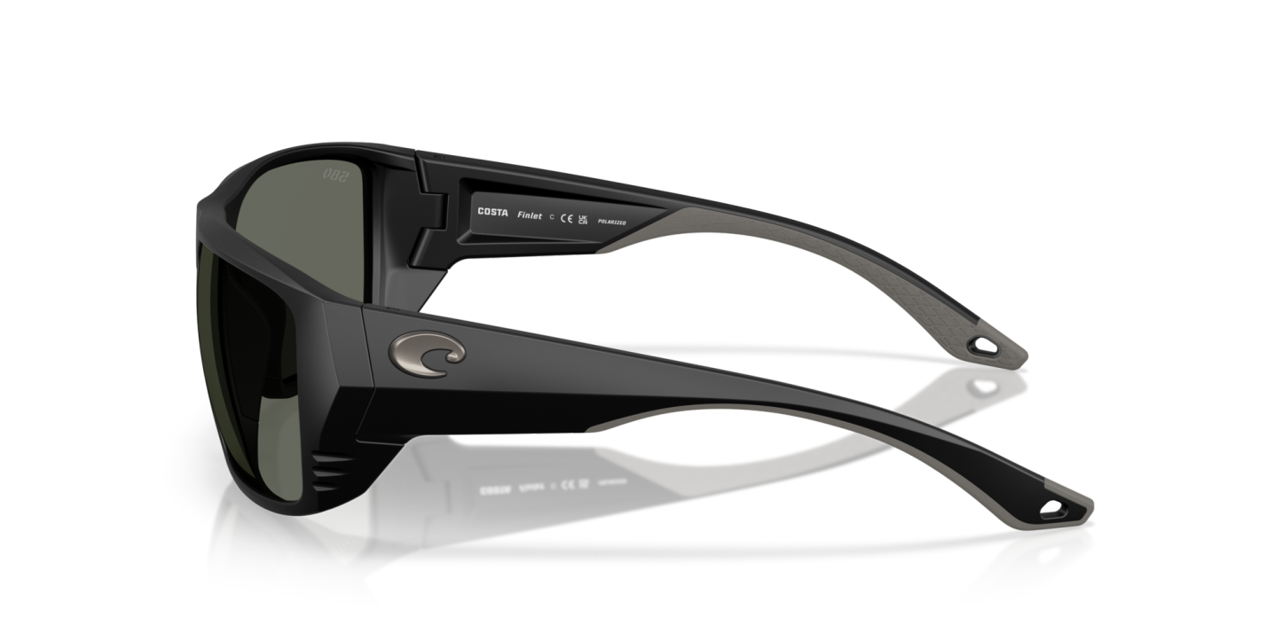 Costa Del Mar Polarised Sunglasses 06S9118 Finlet Matte Black w/ Gray 580G