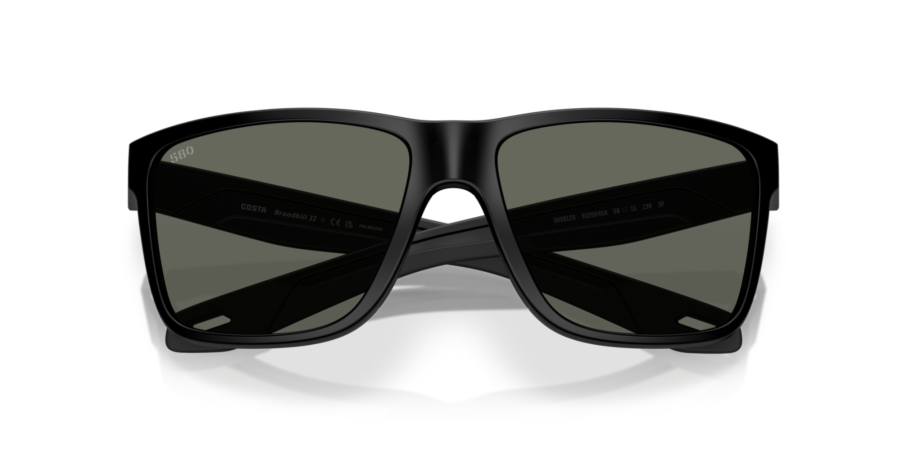 Costa Del Mar Polarised Sunglasses 06S9120 Broadbill II Matte Black w/ Gray 580G
