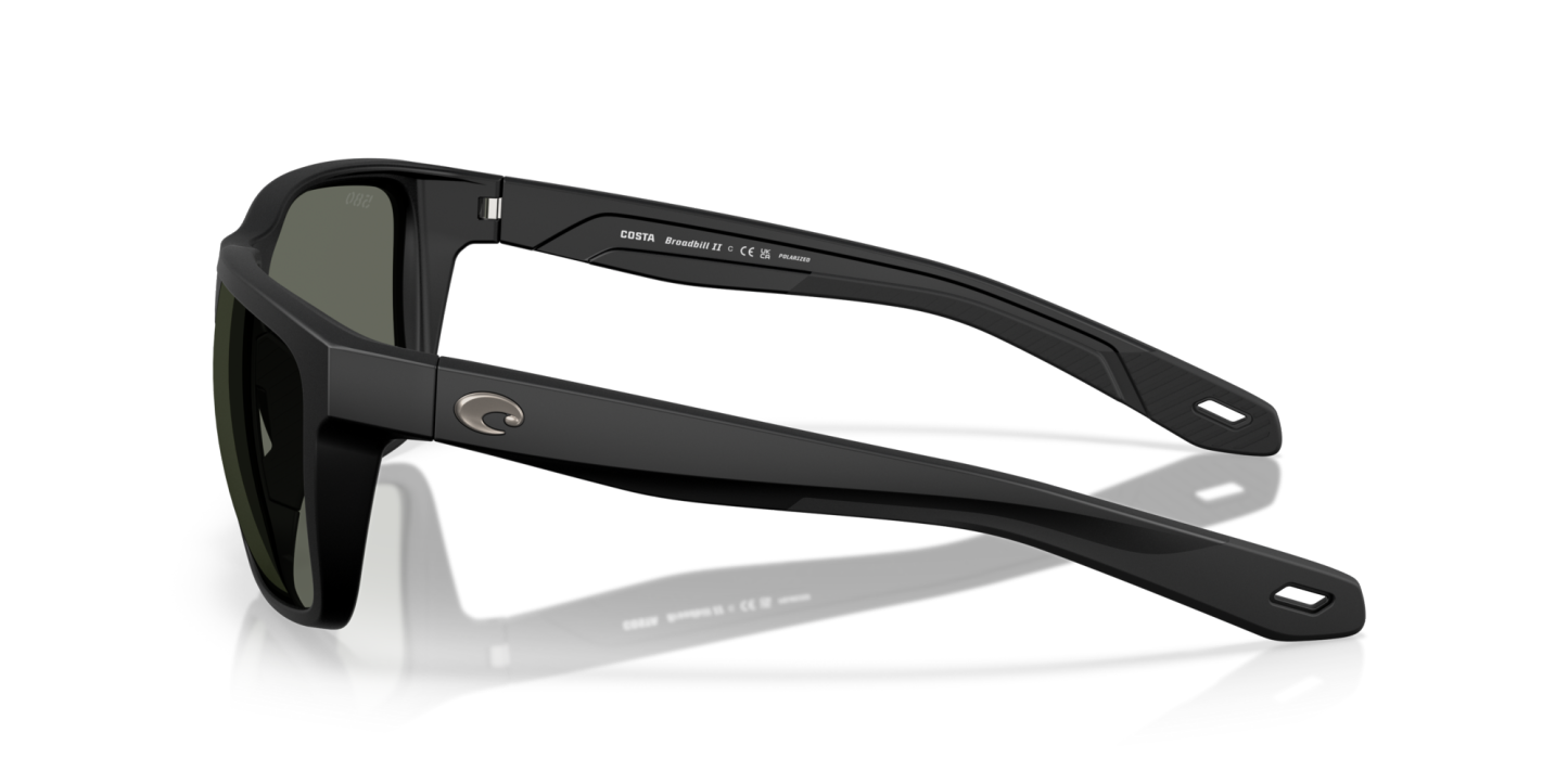 Costa Del Mar Polarised Sunglasses 06S9120 Broadbill II Matte Black w/ Gray 580G