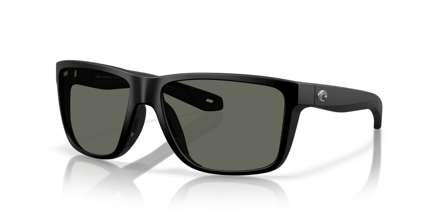 Costa Del Mar Polarised Sunglasses 06S9120 Broadbill II Matte Black w/ Gray 580G
