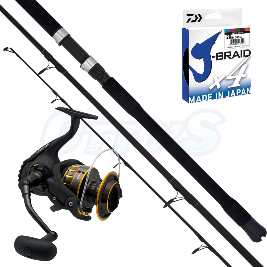Daiwa BG BW & BG 4500 PE4 Spinning Fishing Combo
