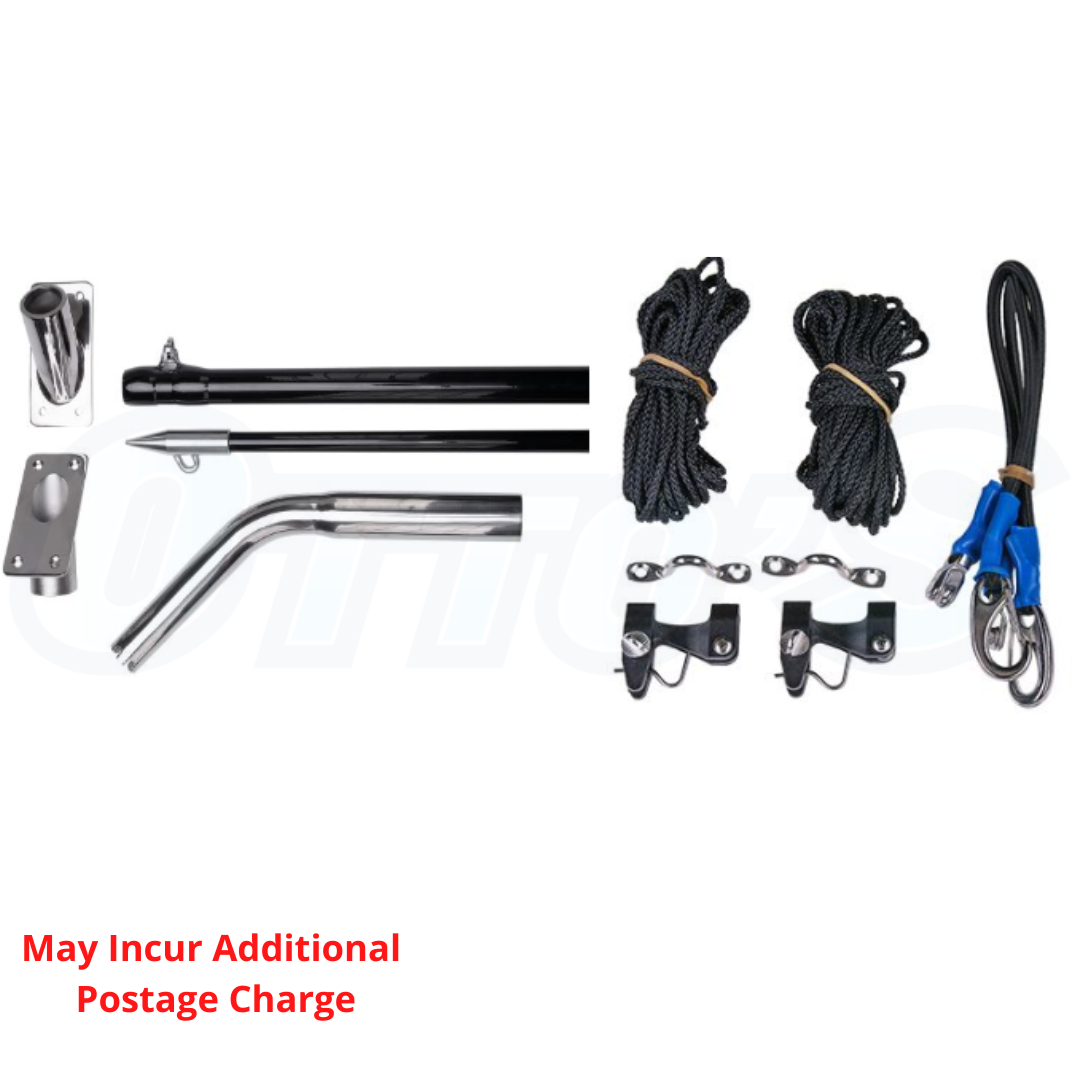 Hook'em Complete Fibreglass Outrigger Set with Rigging Equipment-Otto's  Tackle World