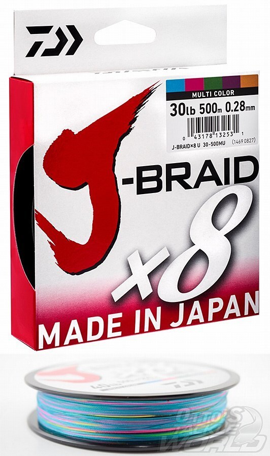 Daiwa J Braid x8 500m Multi-coloured Braided Fishing Line-Otto's  Tackle World