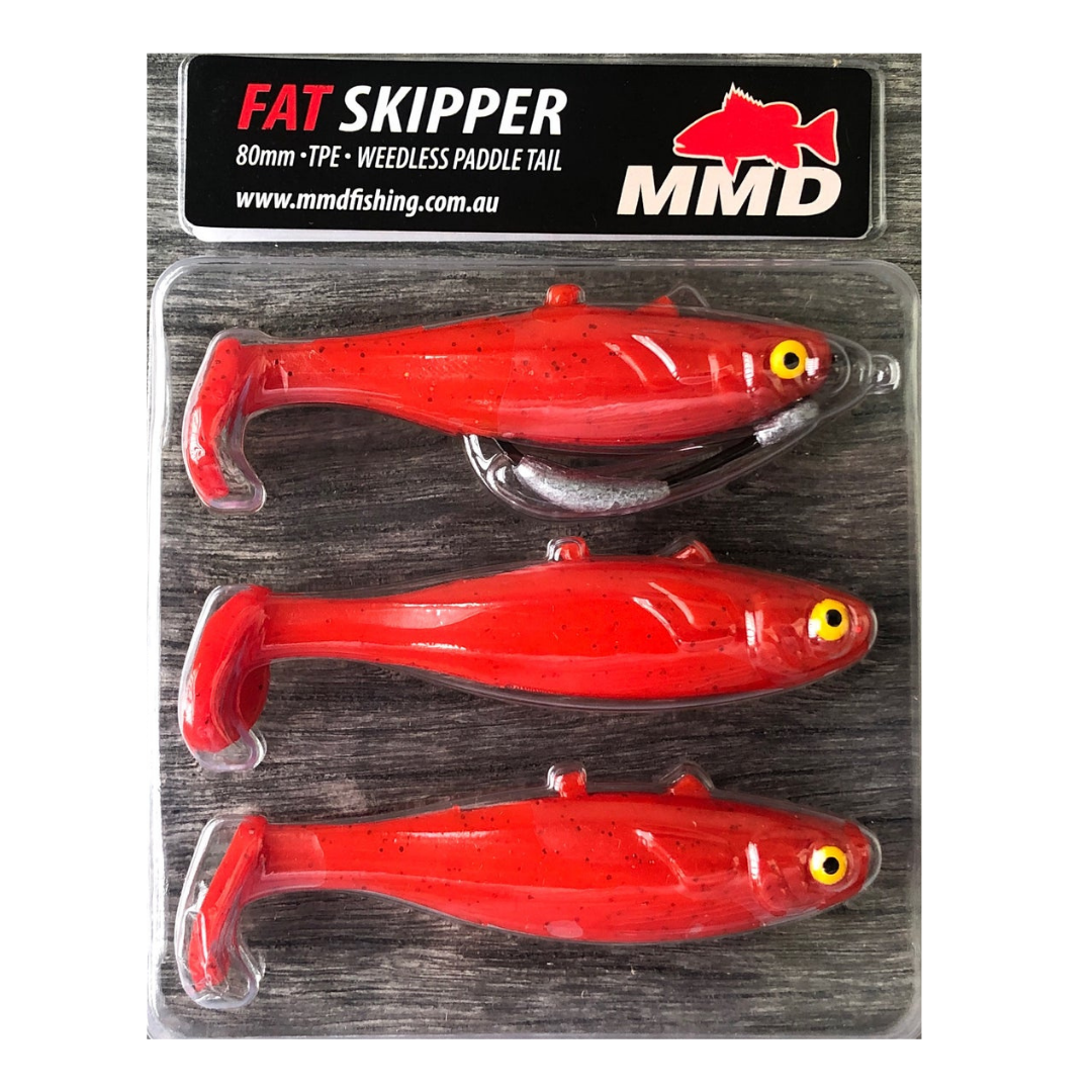 Mmd Fat Skipper 80mm Weedless Paddle Tail Soft Plastic Fishing