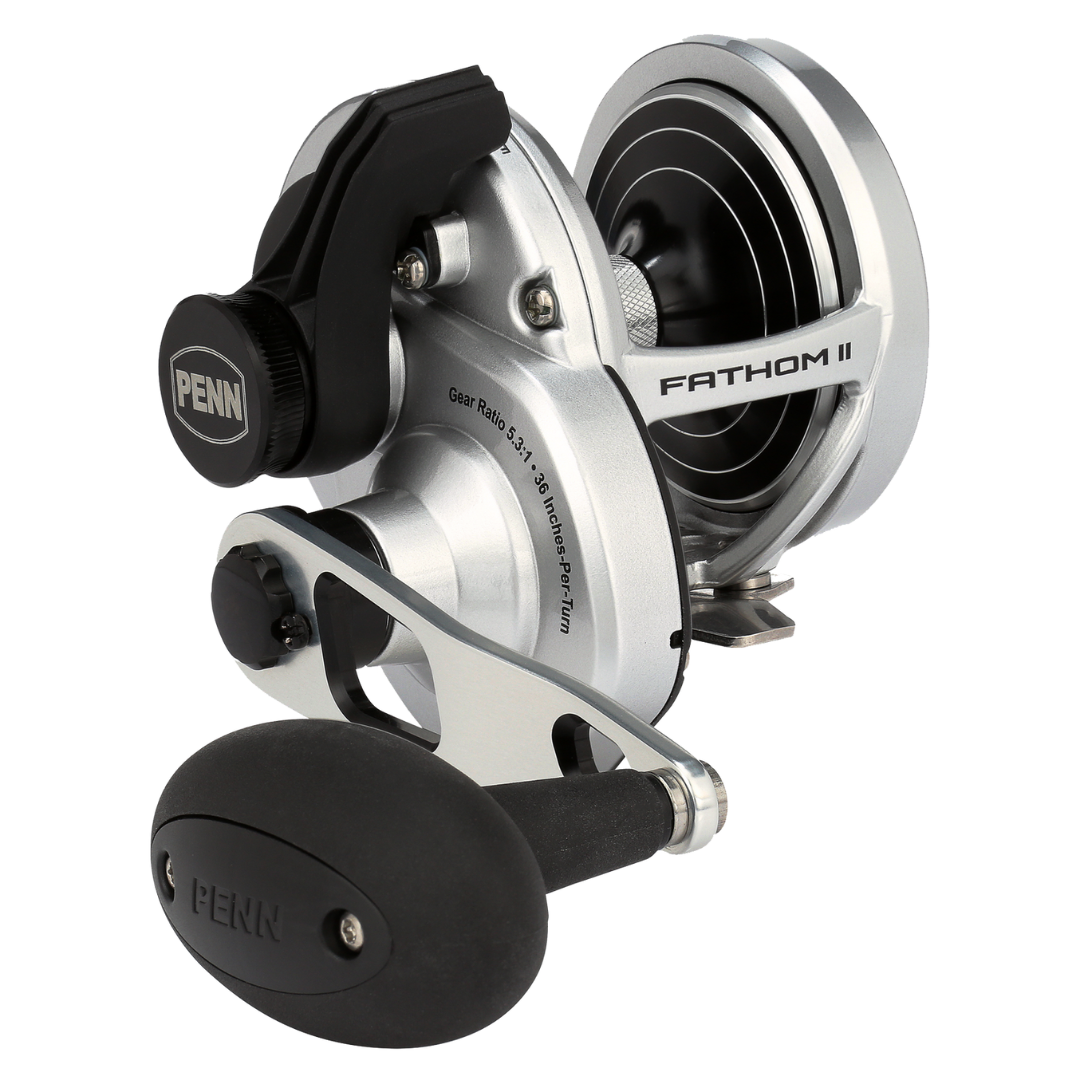 Penn Fathom II 40NLDHS Silver/Black Lever Drag Overhead Fishing Reel