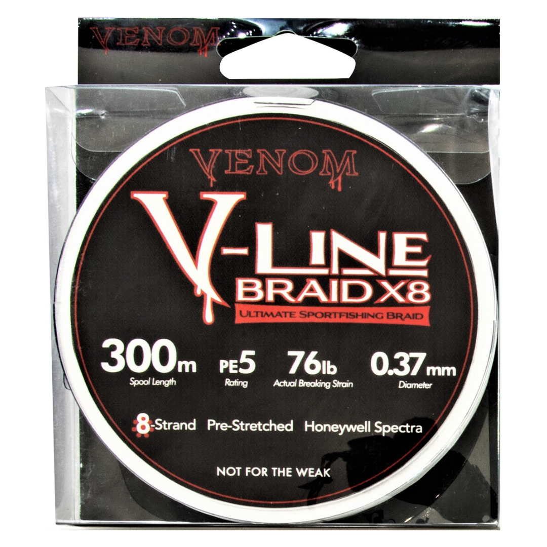 Venom V-Line PE 300m Braided Fishing Line-Otto's Tackle World