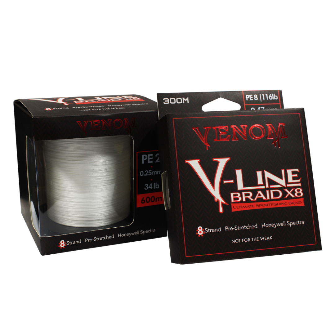 Venom V-Line PE 600m Braided Fishing Line-Otto's Tackle World