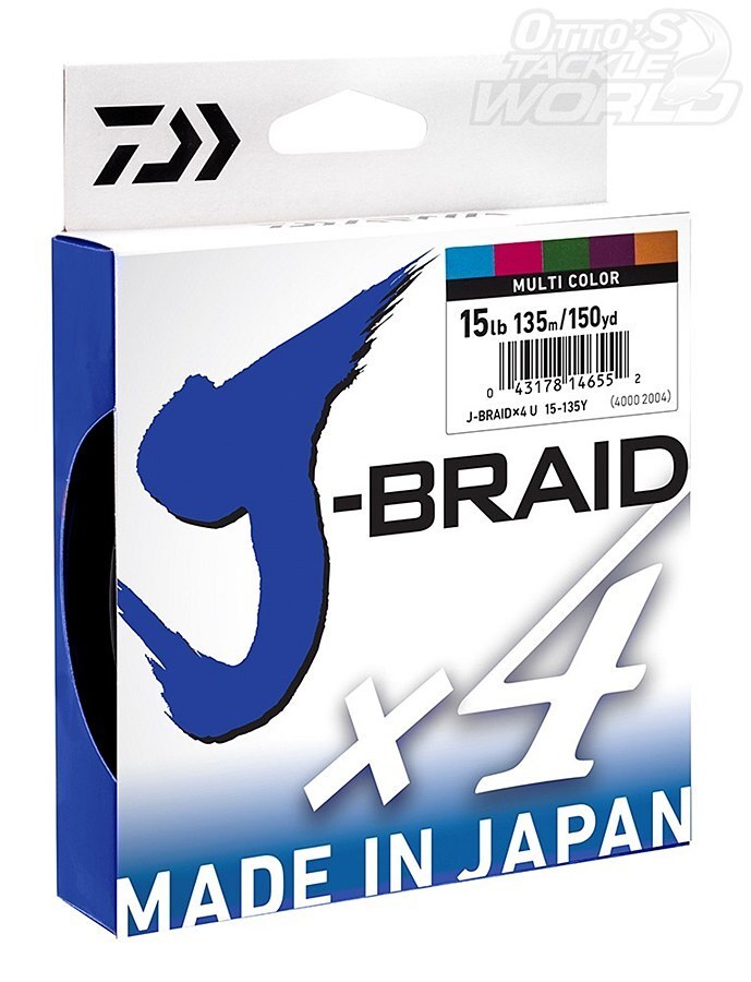Daiwa J Braid x4 500m Multi Colour Braided Fishing Line-Otto's  Tackle World