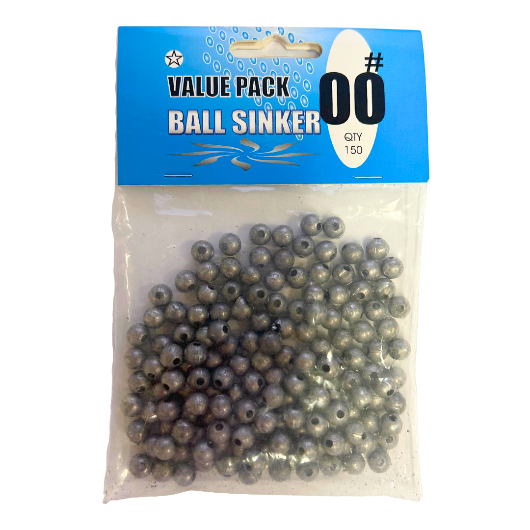 Cobalt Blue 150pc Ball Sinker Value Pack, Size 00#