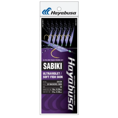 Hayabusa Sabiki Bait Jigs EX129 Ultraviolet UV Mackerel Skin / Soft Fish Skin