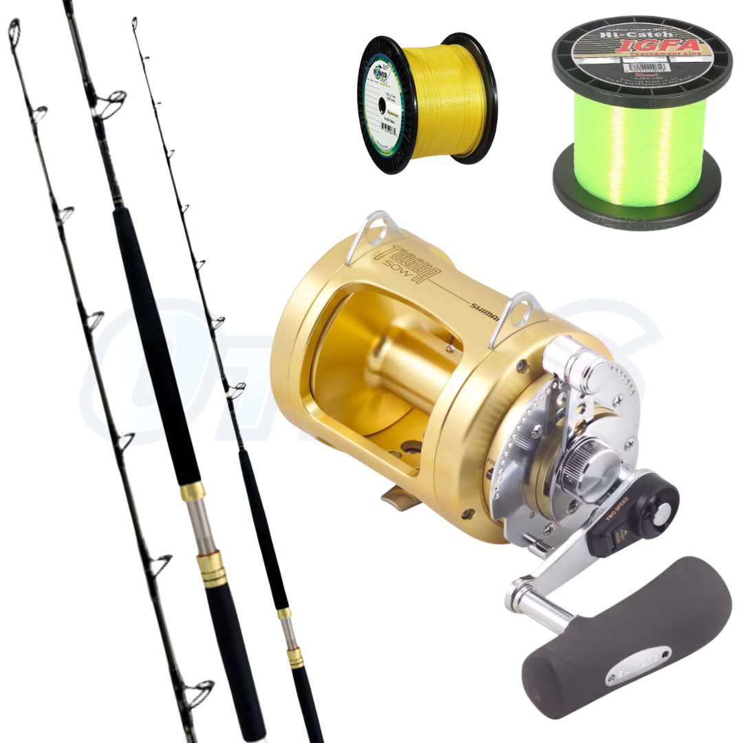 37kg Gamefishing Setup, Shimano Tiagra 50W and Wilson Venom Ocean Warrior Fishing Combo
