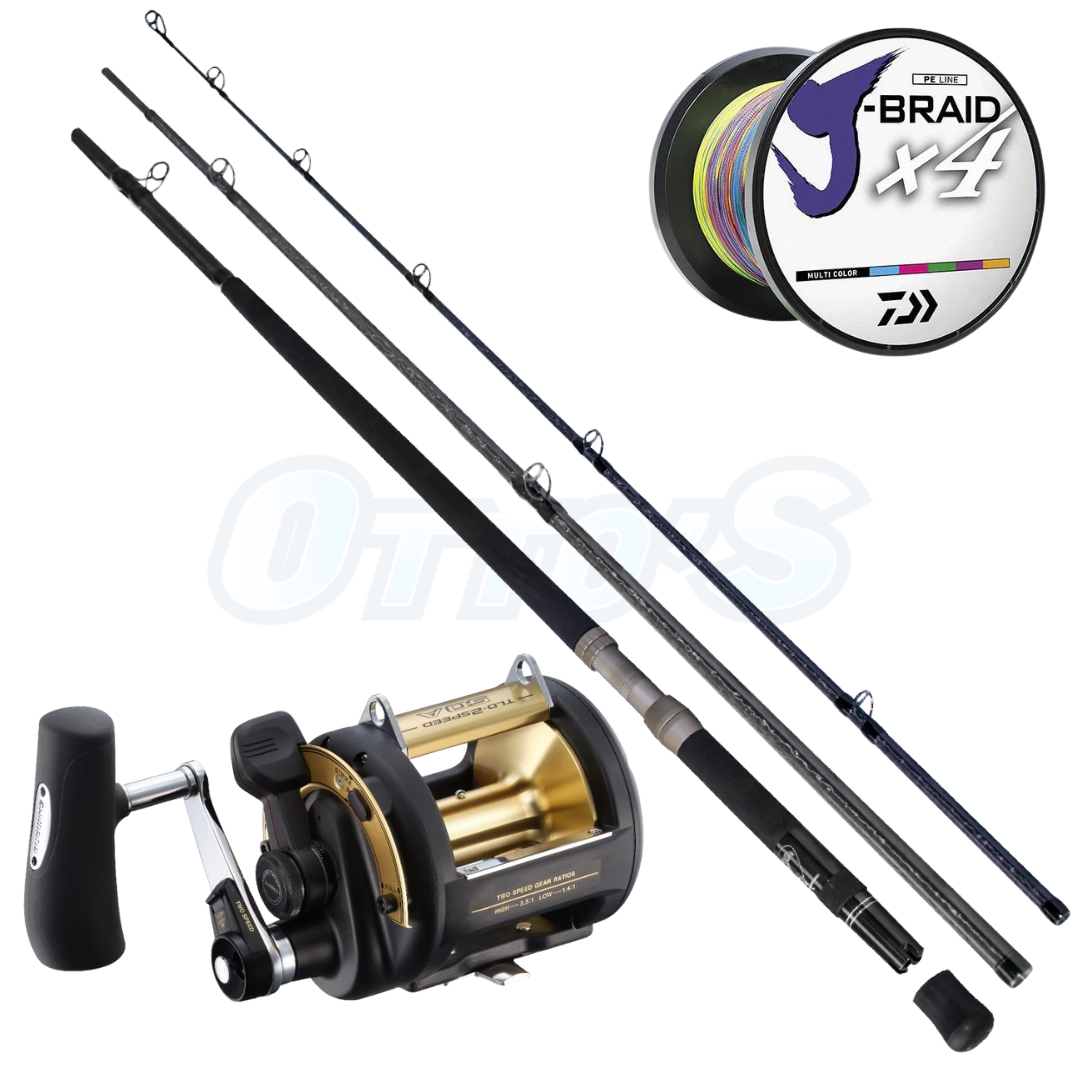 Drone Fishing Combo Assassin Rod and Shimano TLD 50 LRSA 80LB
