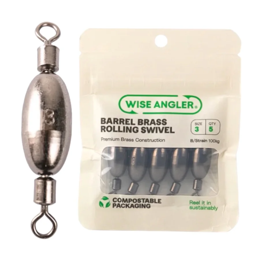 Wise Anglet Barrel Brass Weight Rolling Swivel