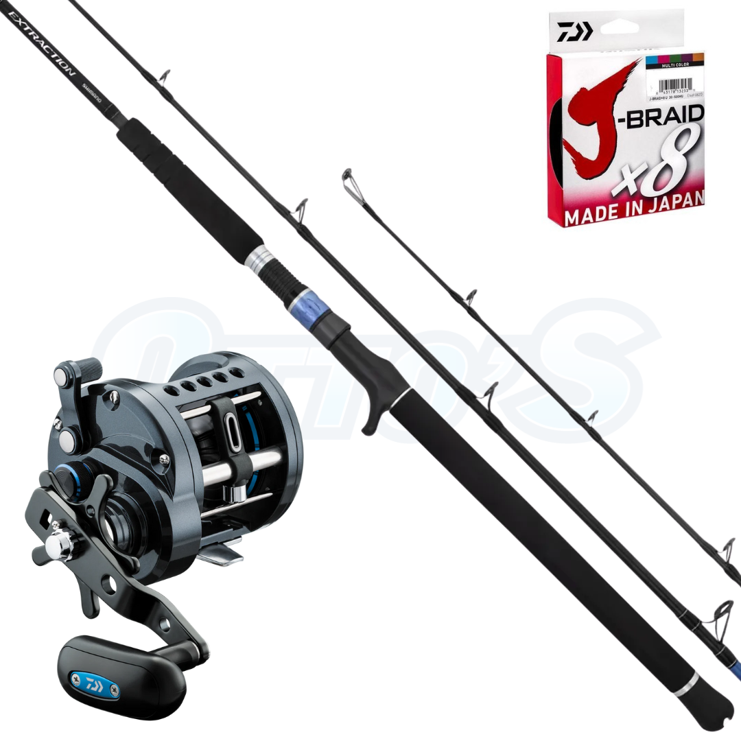 Daiwa Saltist & Shimano Extraction Overhead Fishing Combo 
