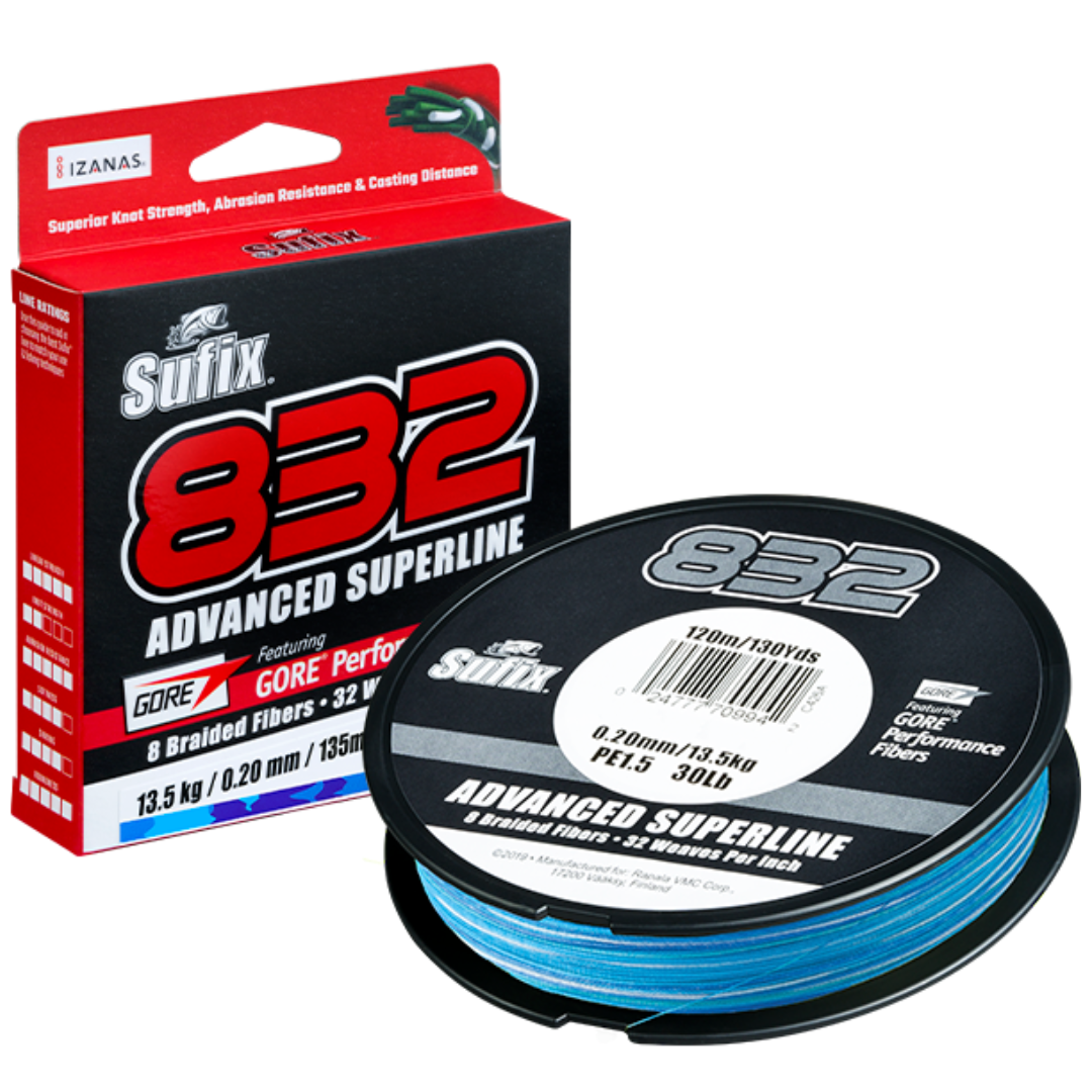 Sufix 832 Advanced 300yd Superline Costal Camo Braided Fishing Line 