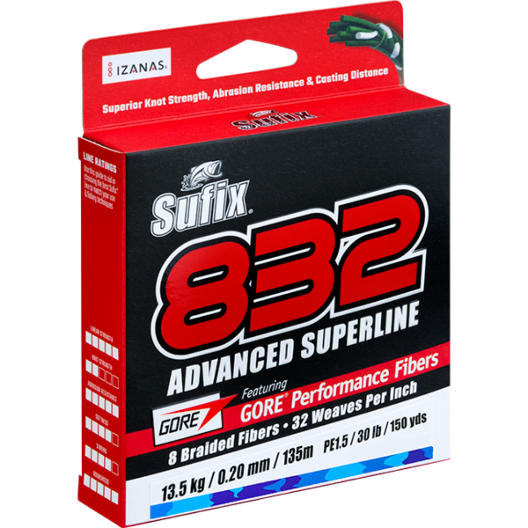 Sufix 832 Advanced 300yd Superline Costal Camo Braided Fishing Line 