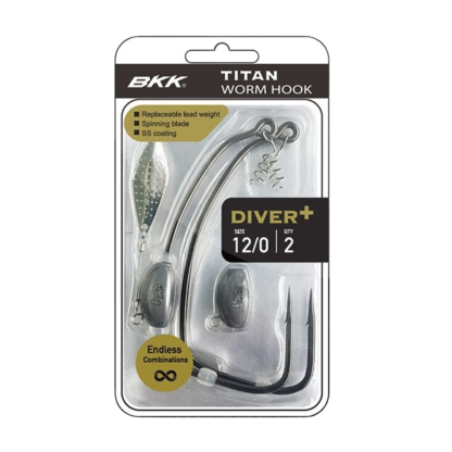 BKK Titan Driver Plus Weedless Worm Fishing Hooks 