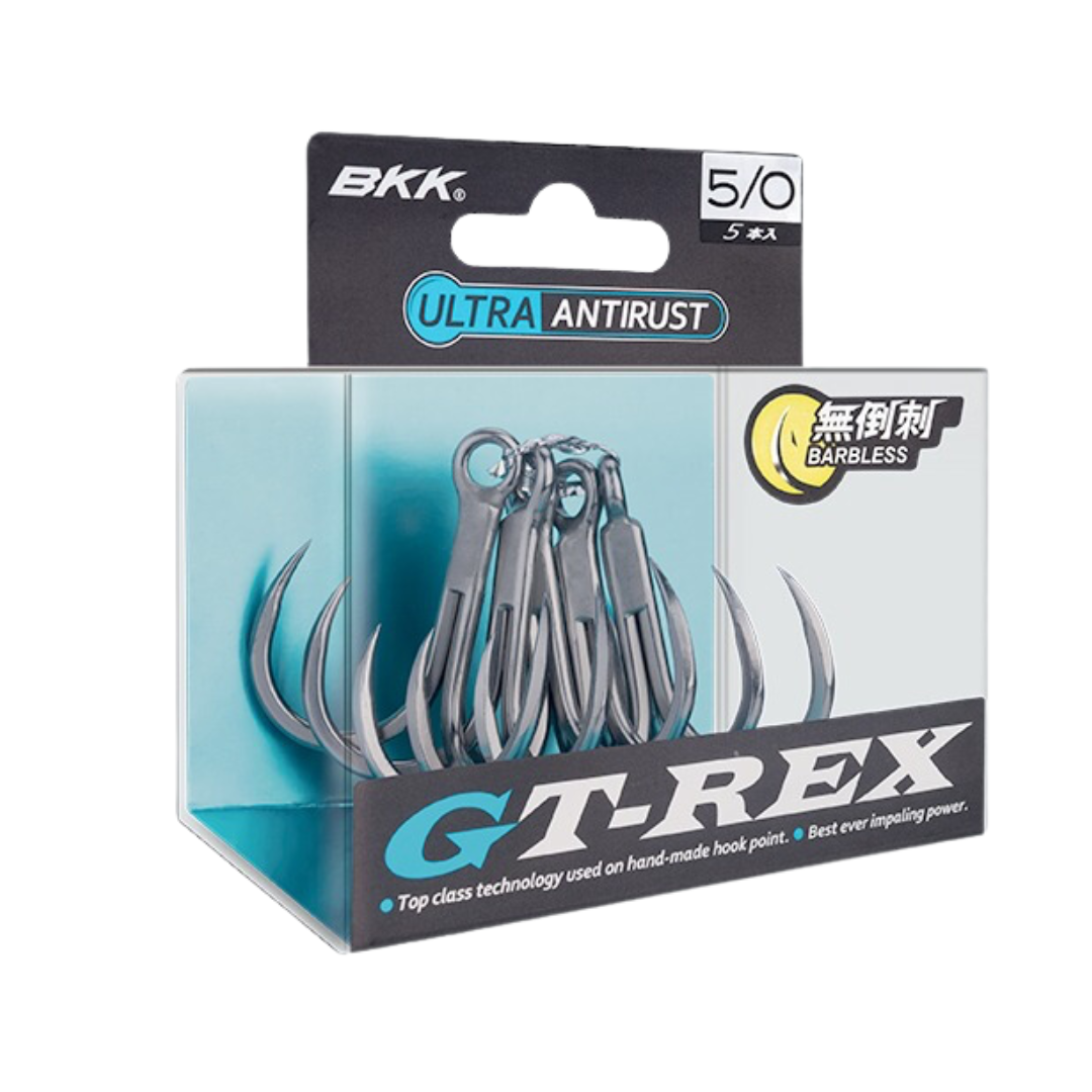 BKK GT-REX 6071 BL-7X-HG Barbless Fishing Treble Hooks-Otto's Tackle World