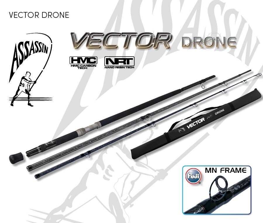 Assassin Vector 12'6" Overhead and Spin Drone Rods-Otto's  Tackle World