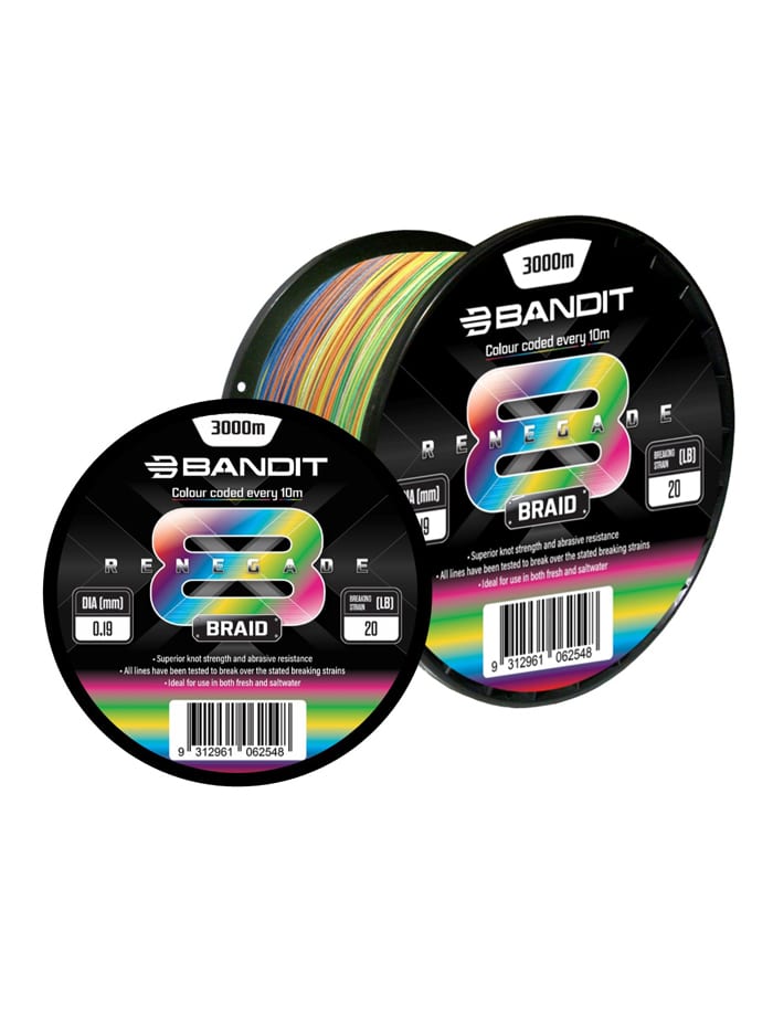 Bandit Renegade X8 Bulk Braid 3000m Multi Colour 