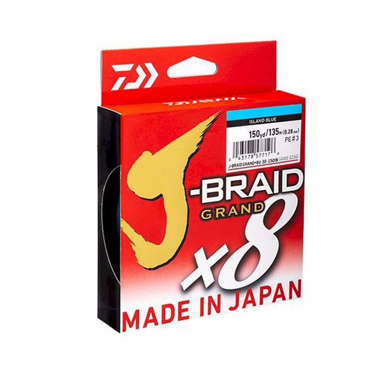 Daiwa J BRAID GRAND x8 150 yds Island Blue Fishing Braid Line-Otto's  Tackle World