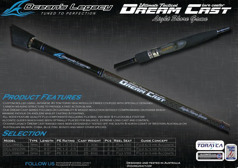 Ocean's Legacy Dream Cast Spinning Rod-Otto's  Tackle World