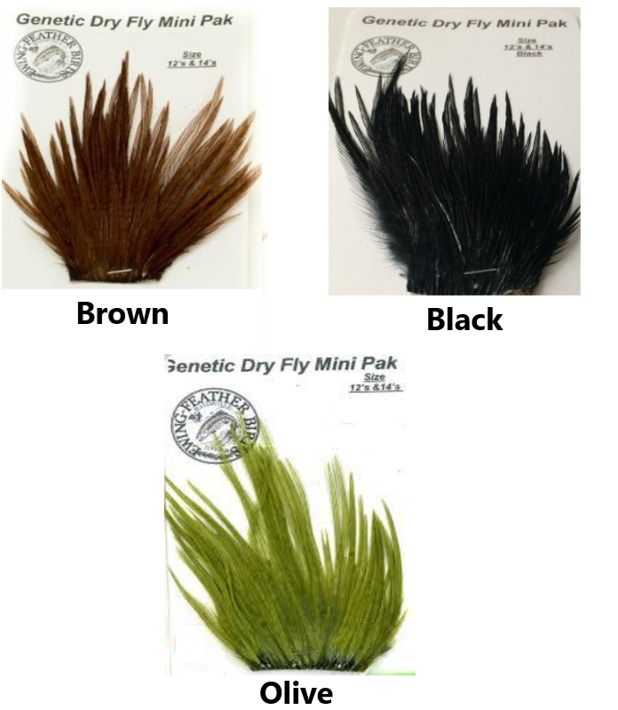 EWing Generic Dry Fly Tying Hackle Mini Pack (Size 12-14's)-Otto's  Tackle World
