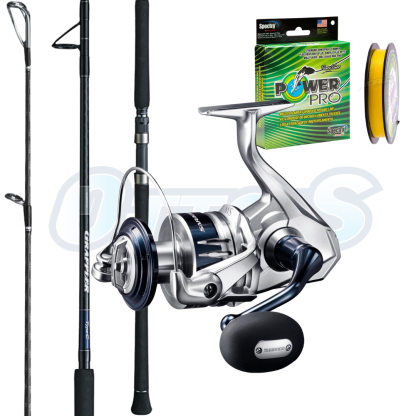 Shimano Saragosa and Shimano Grappler Travel Heavy Kingfish and Gt Stickbait Combo