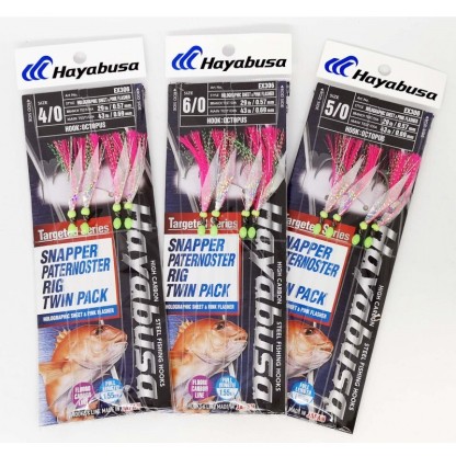 Hayabusa Snapper Paternoster Flasher Rig Twin Pack EX306 EX307 EX308 EX309-Otto's  Tackle World
