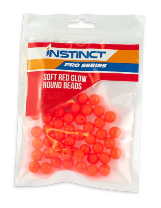 Instinct Soft Red Glow Round Beads-Otto's  Tackle World