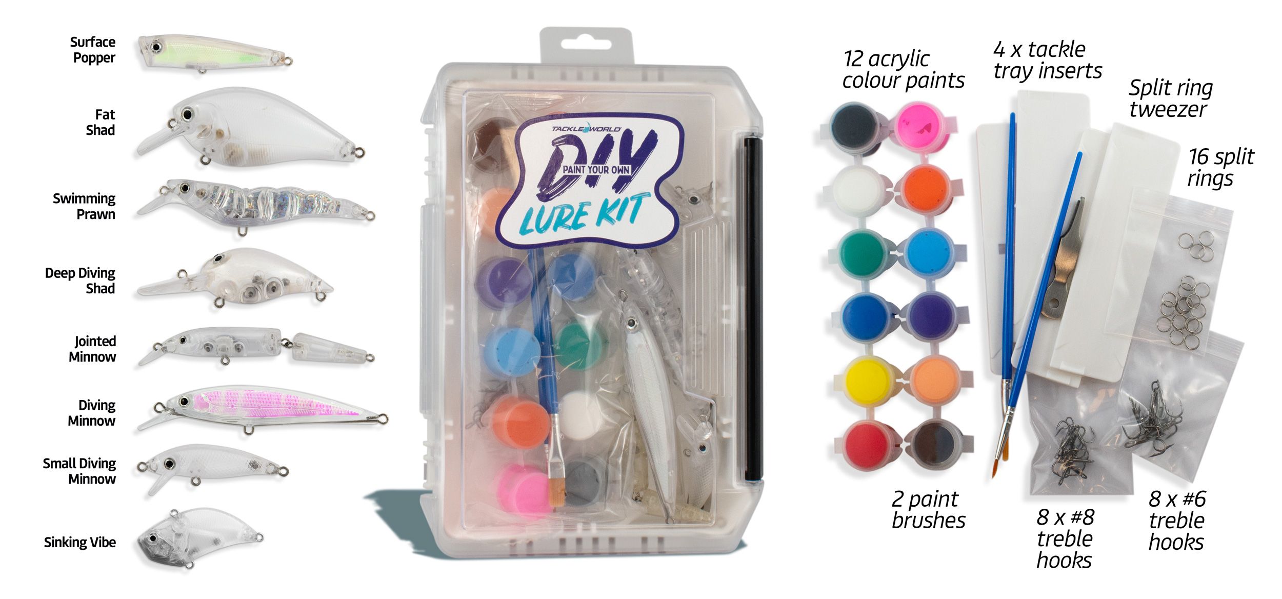 Tackle World DIY Lure Kit Paint Your Own