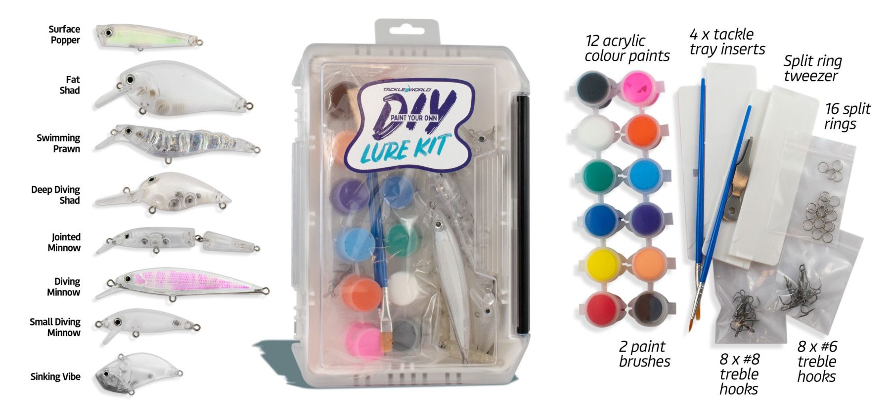 Tackle World DIY Lure Kit Paint Your Own