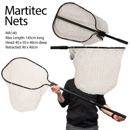 Maritec Rubber Landing Net with retractable handle 90cm
