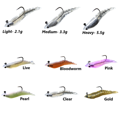 MMD Soft Prawns 52mm Medium- 3.3g Rigged Soft Plastics Fishing Lure 5 Pack-Otto's  Tackle World
