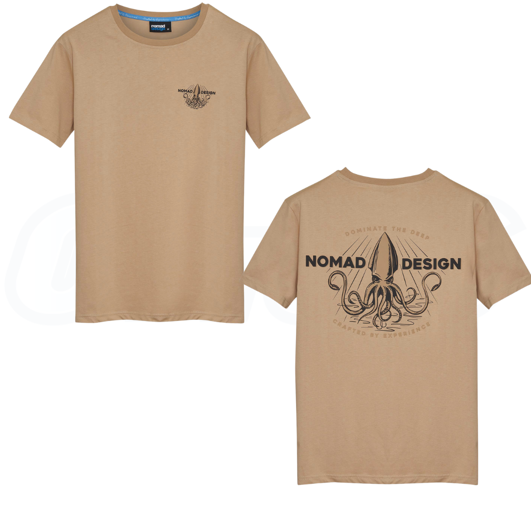 Nomad Squidtrex Tan Short Sleeve T Shirt-Otto's Tackle World