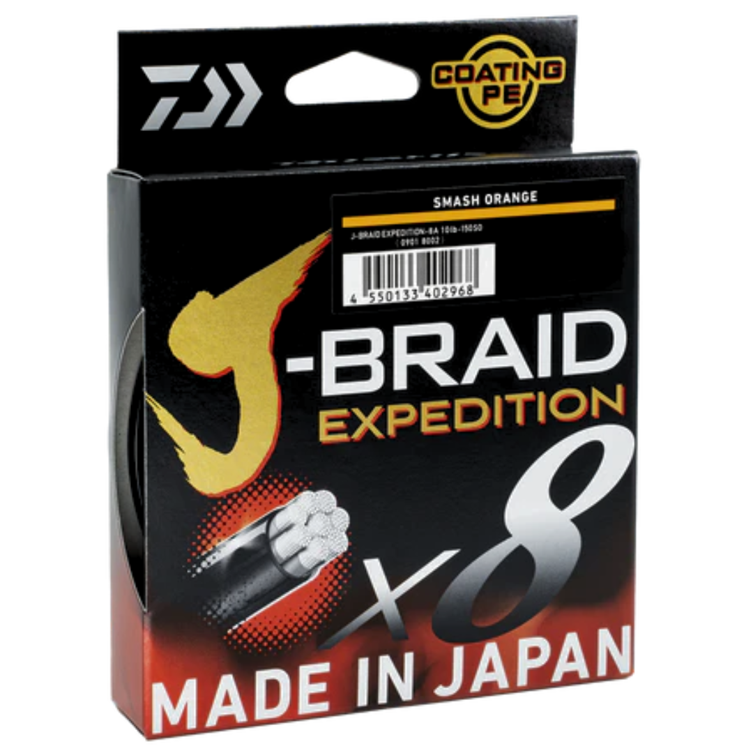 Daiwa J-BRAID EXPEDITION X8 ORANGE 150m BRAIDED FISHING LINE-Otto's  Tackle World