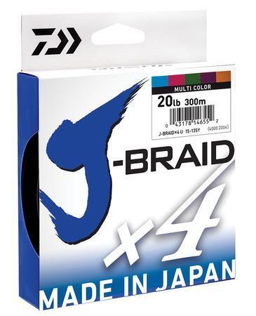 Daiwa J Braid x4 300 m Multi Colour Braided Fishing Line-Otto's  Tackle World
