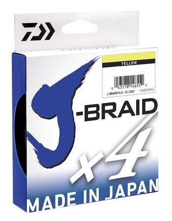 Daiwa J Braid x4 270 m Yellow Braided Fishing Line-Otto's  Tackle World