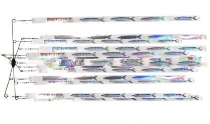 Pakula 24 inch Garfish Single Flash Dredge Strip Teased Rigged