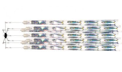 Pakula 12 Inch Triple Slimy Strips Flash Dredge Strip Teaser Rigged