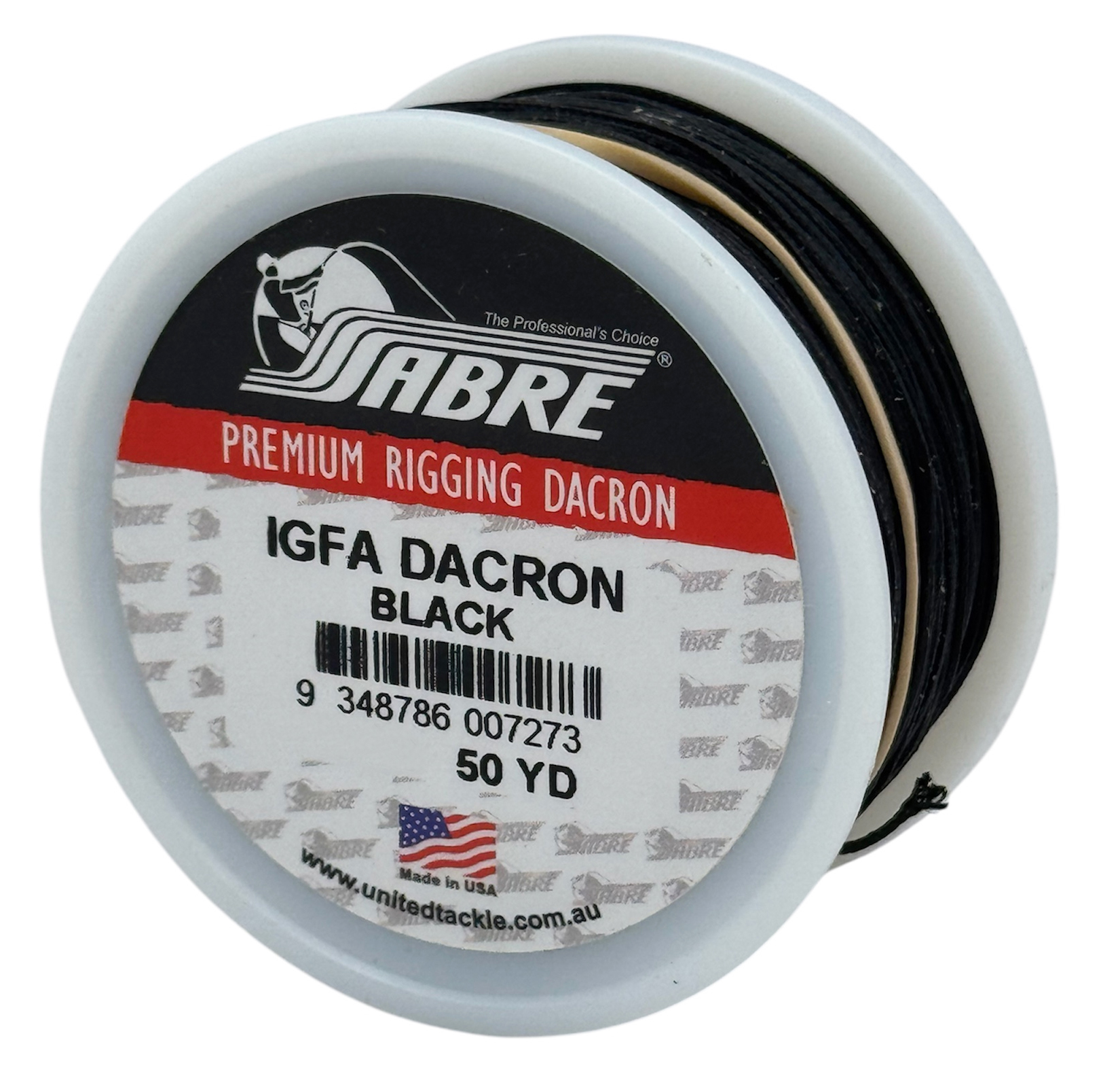 Sabre IGFA Premium Waxed Black Rigging Dacron 50yd Spool