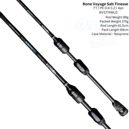 Bone Voyage Salt Finesse Light Travel Fishing Rods