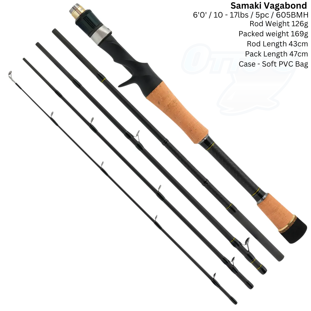 Samaki Vagabond Baitcast 5pc Travel Fishing Rod