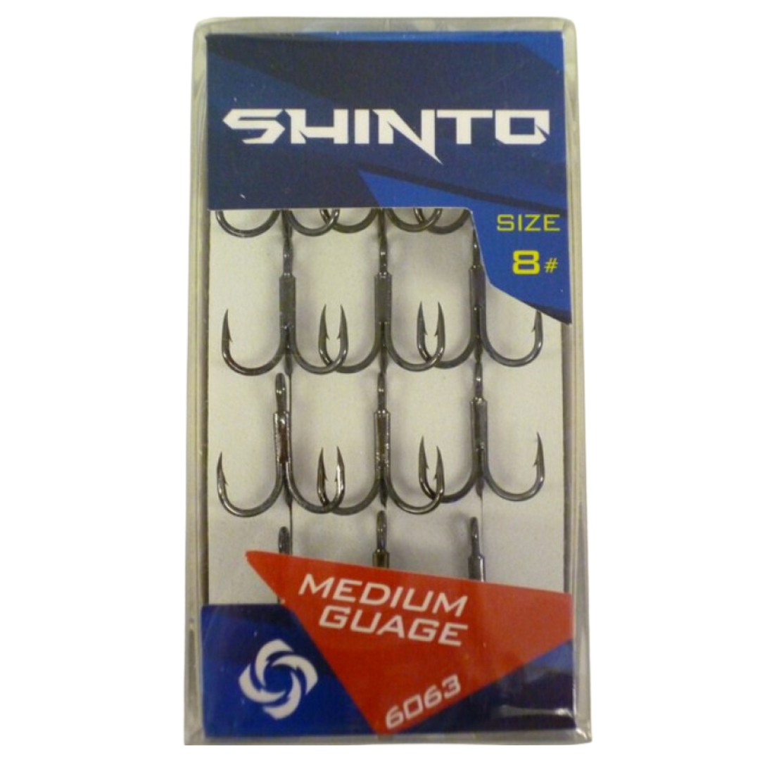 Shinto Medium Gauge Treble Hooks 6063 [Black Nickel]
