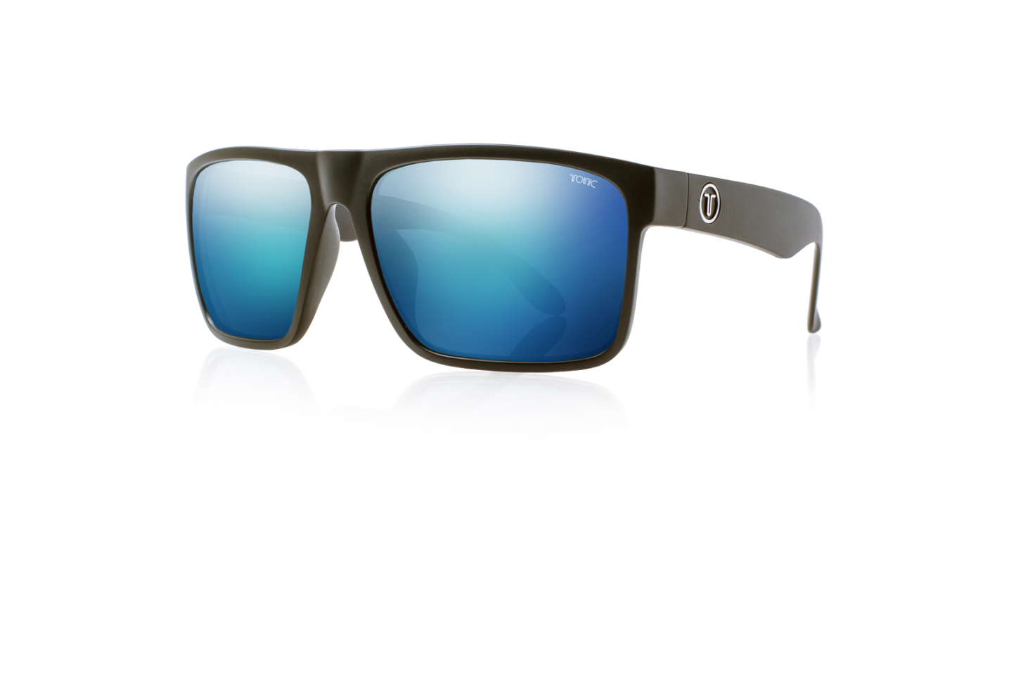 Tonic Sunglasses Outback Matt Blk Glass Mirror Blue G2 Slicelens