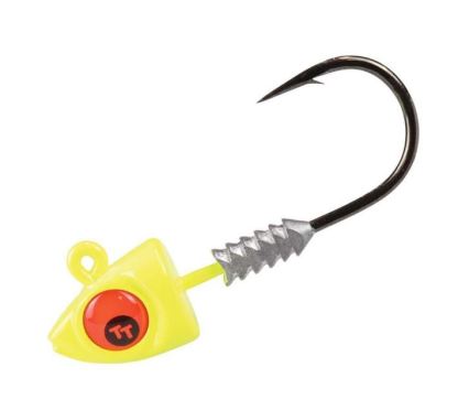 TT Lures Big Eyez Chartreuse Red Eyez Jighead