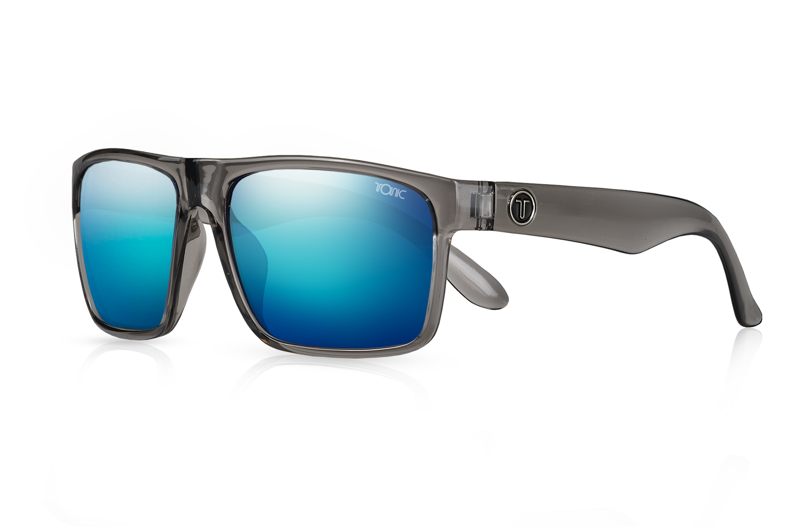 Tonic Eyeware Outback Transparent Lithium / Polarised Blue Mirror Lenses Sunglasses