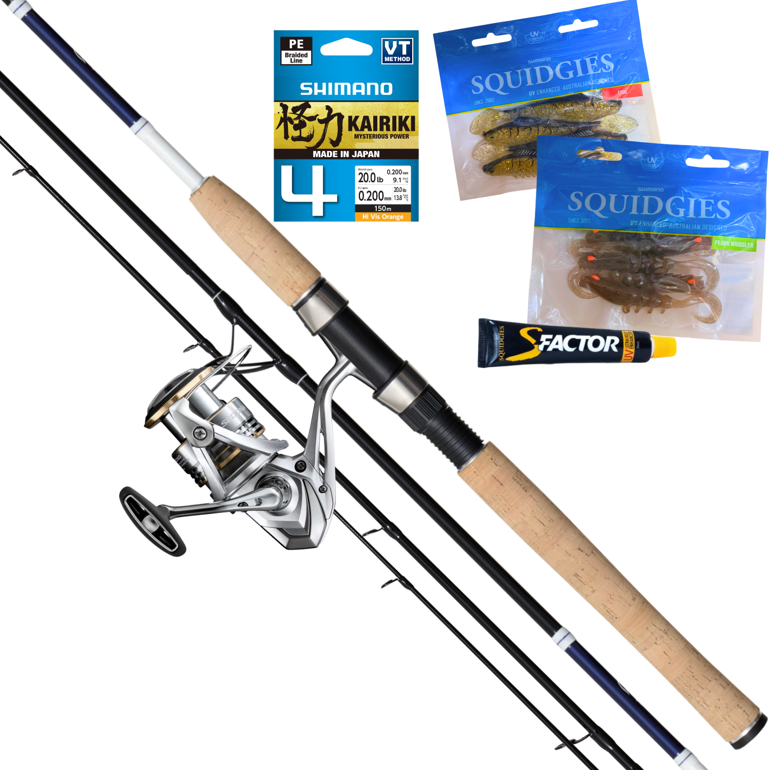 Shimano Sedona & Zentra Heavy Spinning Fishing Combo